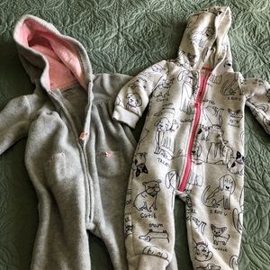 Carter’s Zip-Up Bodysuits with Hood Infant Girl